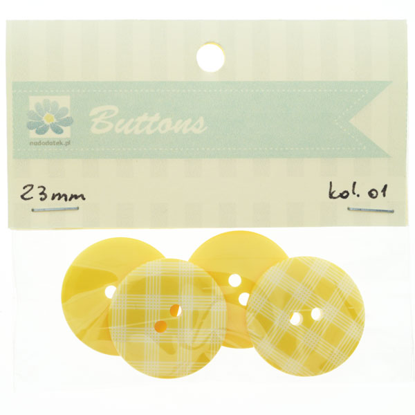 guziki 02żółte kol.01 - 23mm kratka guziki 02żółte kol.01 - 23mm kratka
