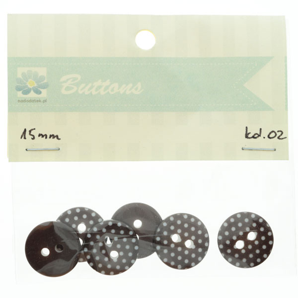 guziki 12br±zowe kol.02 - 15mm kropki guziki 12br±zowe kol.02 - 15mm kropki