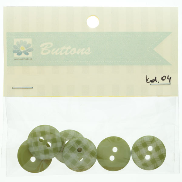 guziki 01zielone kol.04 - 15mm kratka guziki 01zielone kol.04 - 15mm kratka