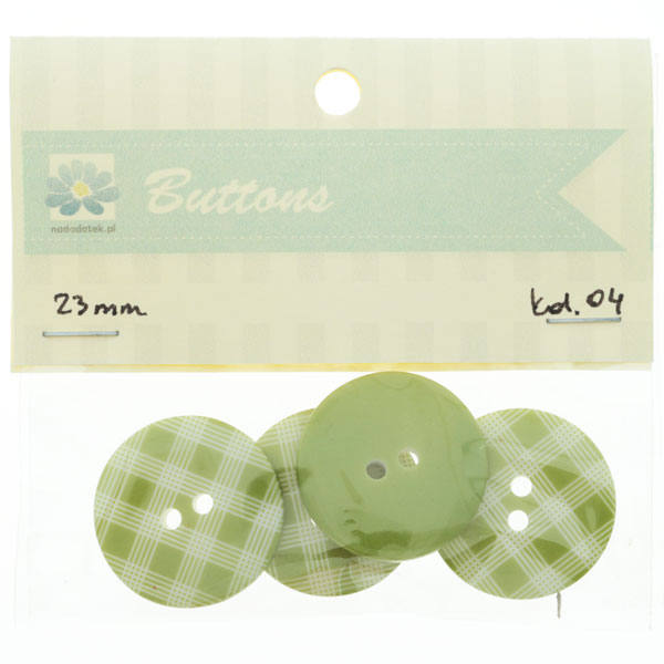 guziki 01zielone kol.04 - 23mm kratka guziki 01zielone kol.04 - 23mm kratka