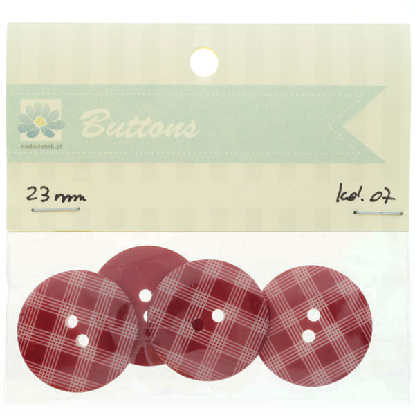 guziki 05czerwone kol.07 - 23mm kratka guziki 05czerwone kol.07 - 23mm kratka