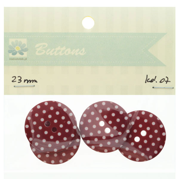 guziki 05czerwone kol.07 - 23mm kropki guziki 05czerwone kol.07 - 23mm kropki