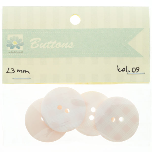 guziki 06różowe kol.09 - 23mm kratka guziki 06różowe kol.09 - 23mm kratka