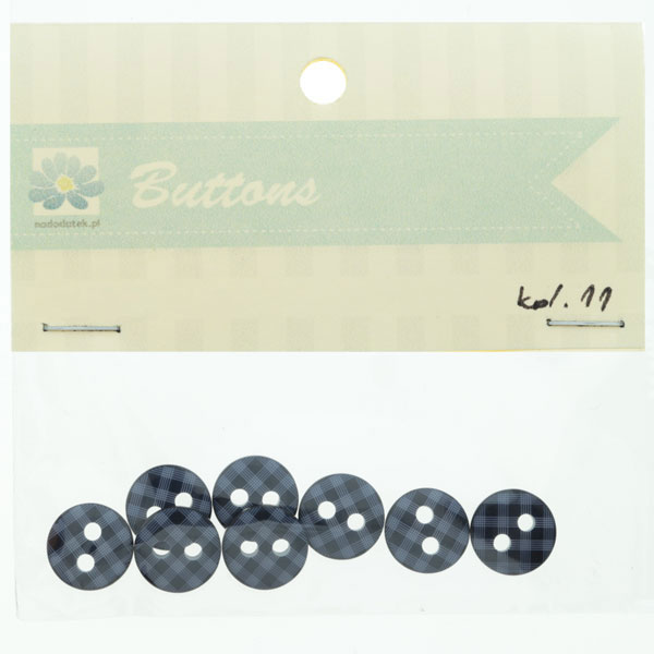 guziki 11granatowe kol.11 - 10mm kratka guziki 11granatowe kol.11 - 10mm kratka