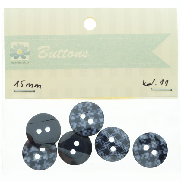 guziki 11granatowe kol.11 - 15mm kratka guziki 11granatowe kol.11 - 15mm kratka