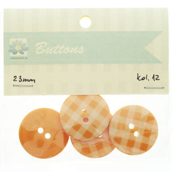 guziki 03pomarańczowe kol.12 - 23mm kratka guziki 03pomarańczowe kol.12 - 23mm kratka