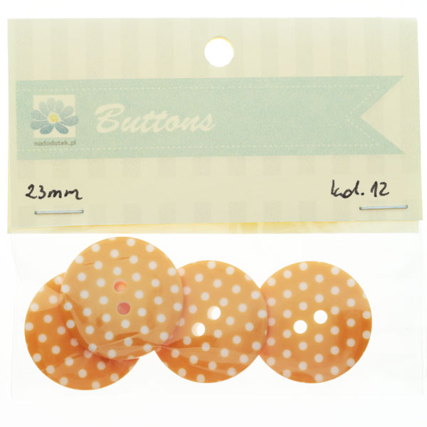 guziki 03pomarańczowe kol.12 - 23mm kropki guziki 03pomarańczowe kol.12 - 23mm kropki