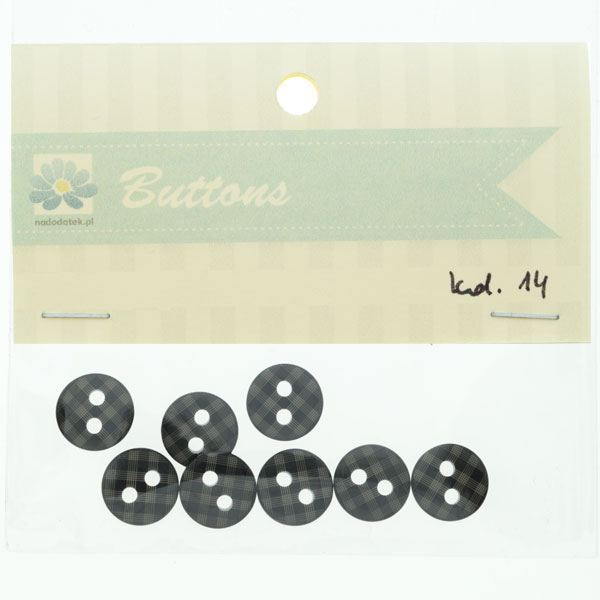guziki 13czarne kol.14 - 10mm kratka guziki 13czarne kol.14 - 10mm kratka