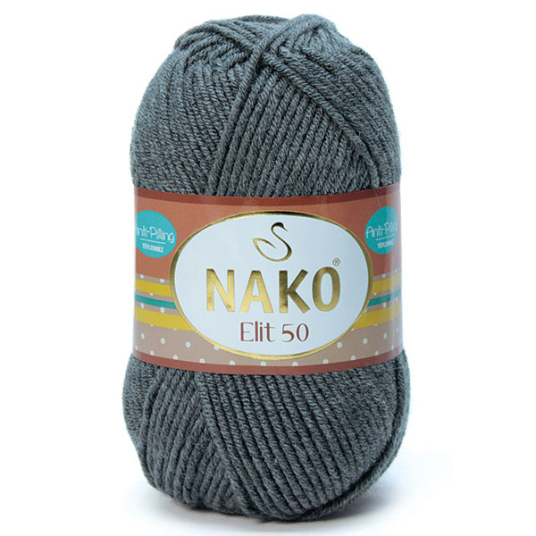 włóczka nako elit 00790 - 50g szary melanż włóczka nako elit 00790 - 50g szary melanż