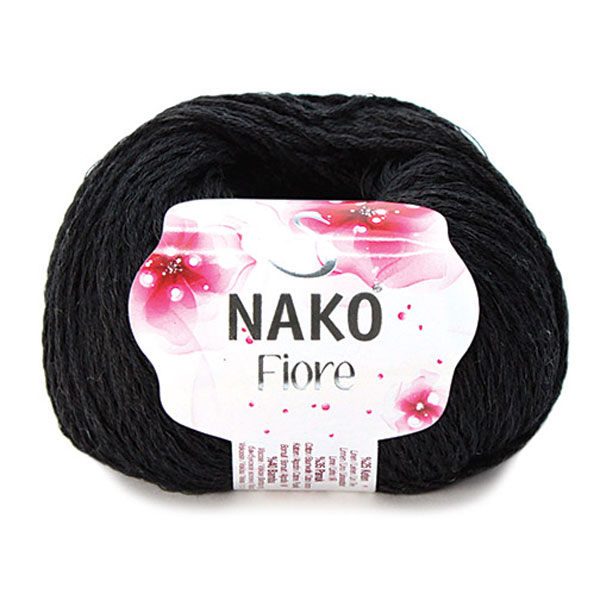 nako fiore len, bawełna, bambus - kol217 czarna - 1sztuka nako fiore len, bawełna, bambus - kol217 czarna - 1sztuka