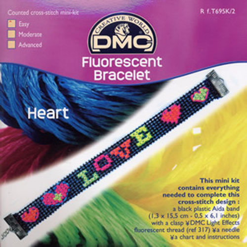 bransoletka dmc fluo "heart"