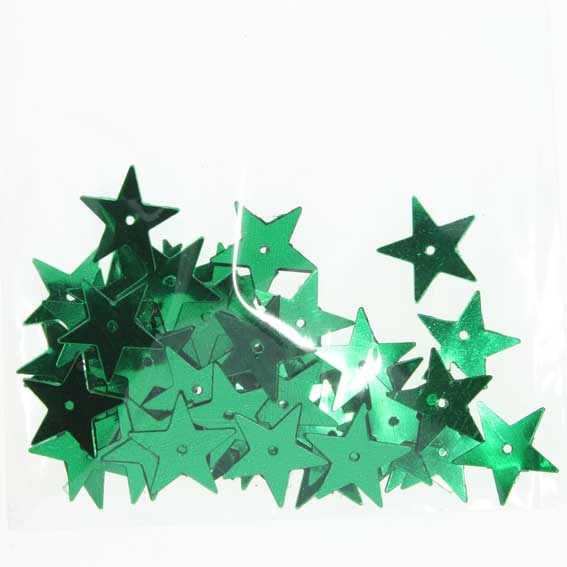 Cekiny ozdobne gwiazdki zielone 12x12mm