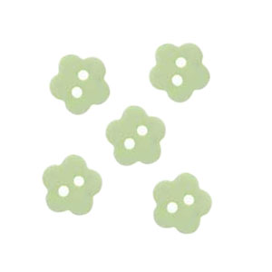guzik kwiatek 012 jasnozielony 11mm - 1 sztuka guzik kwiatek 012 jasnozielony 11mm - 1 sztuka