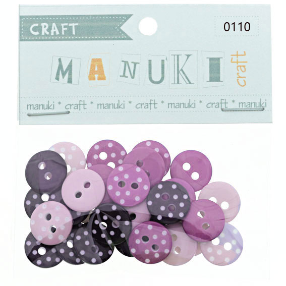 Guziki MANUKI mix 0110 w kropki - 30szt.
