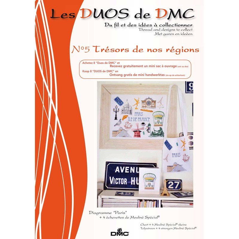 Wzory do haftu Les Duos de DMC 14701G + 4 muliny DMC