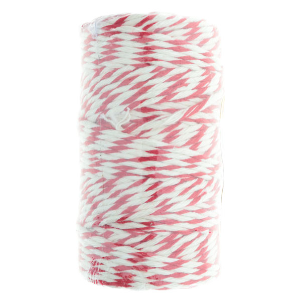 sznurek bawełniany modena biało-czerwony - 100g sznurek bawełniany modena biało-czerwony - 100g